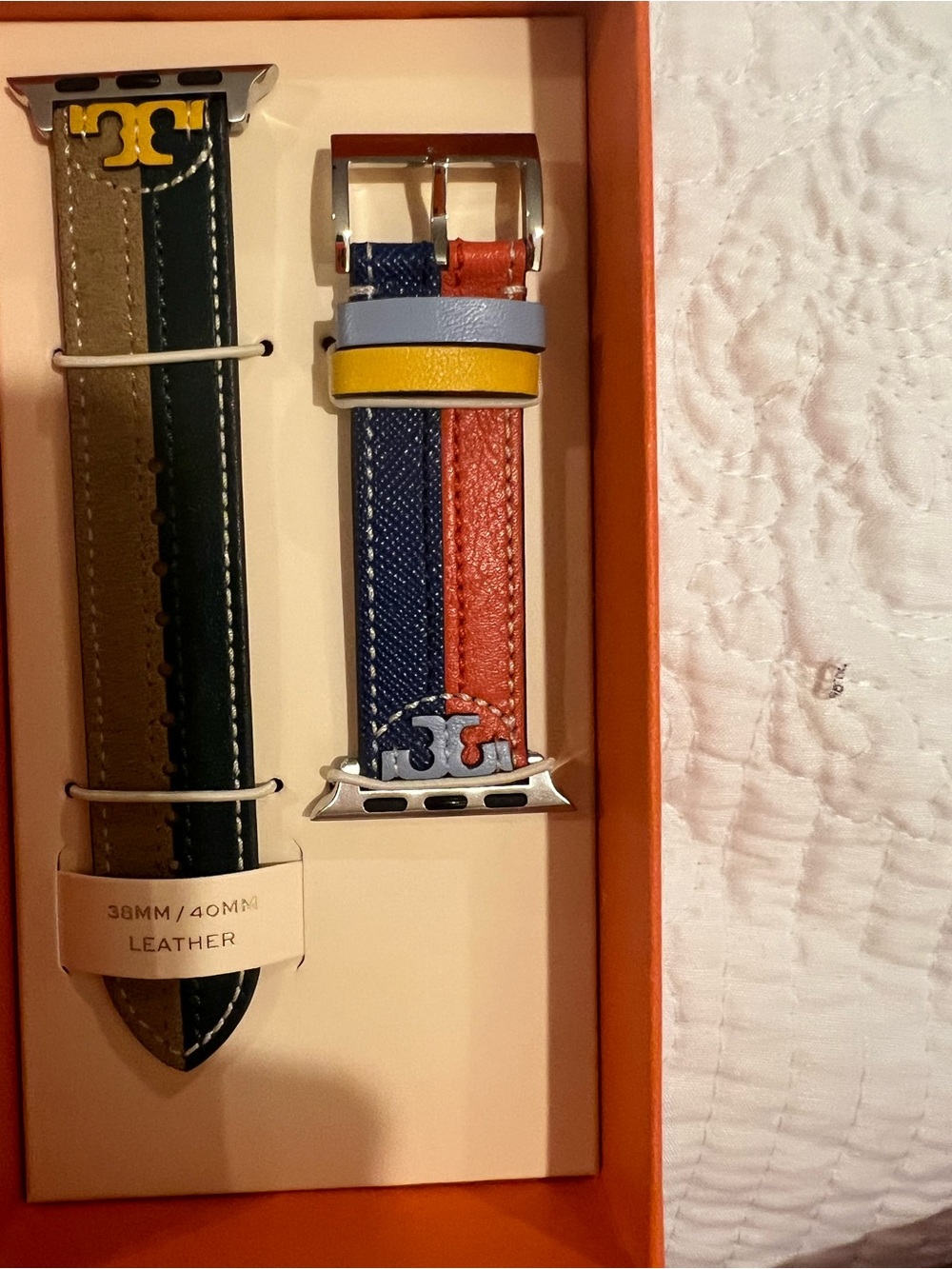 Leather Multicolor Replacement Watch Straps - 38mm/40mm - Picture 3 of 5